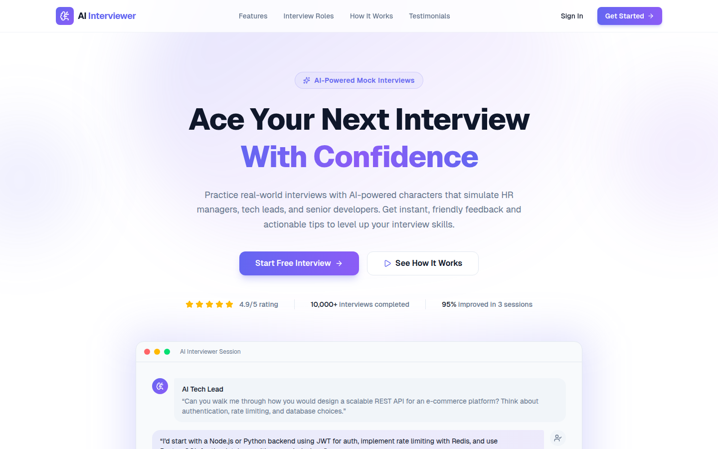 AI Interviewer preview